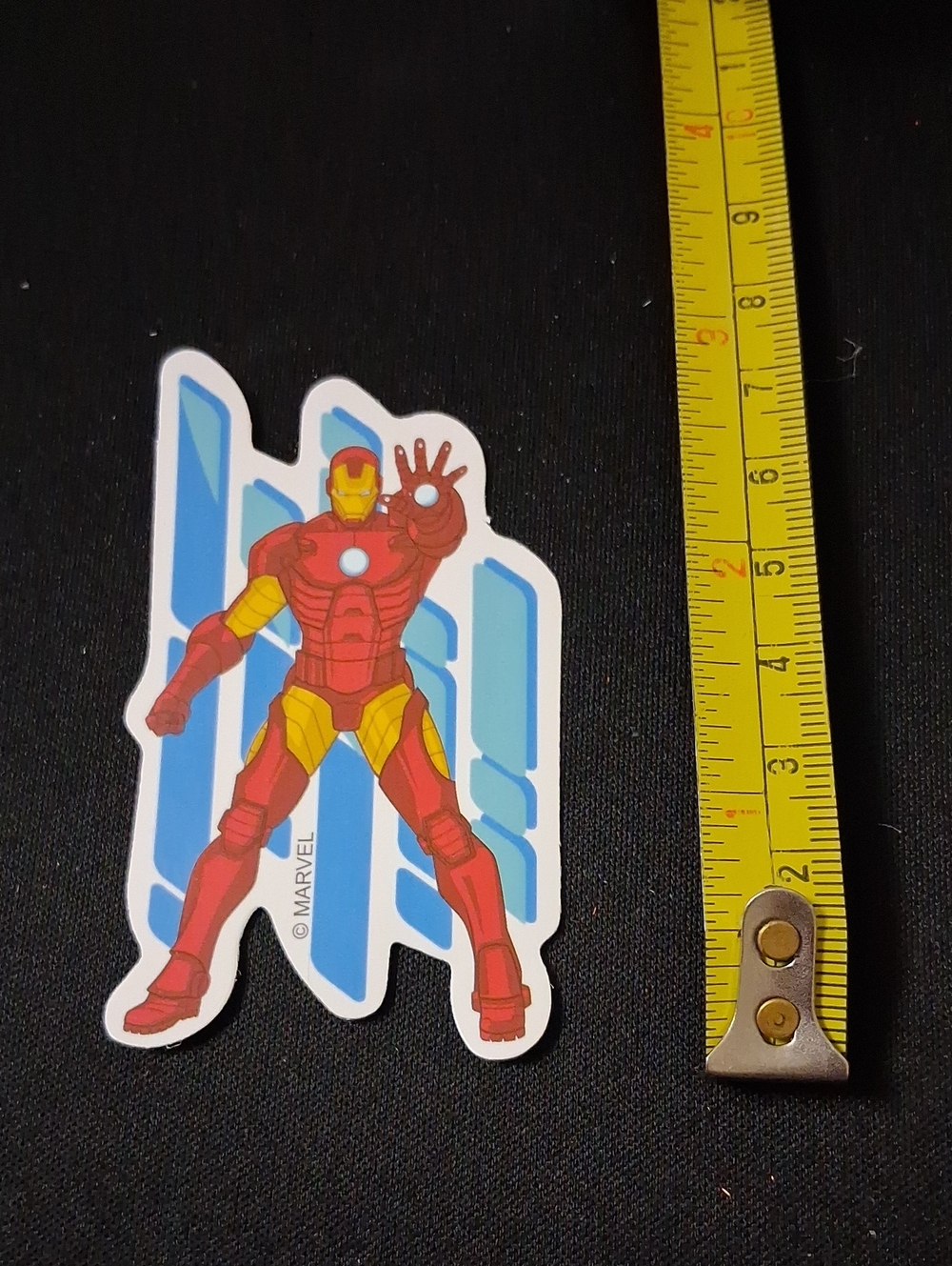 Marvel Iron Man Red & Yellow Waterproof Sticker with Blue Accent